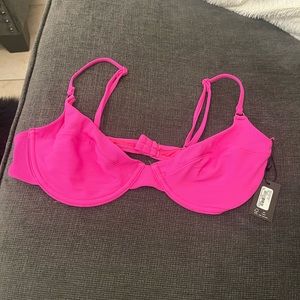 NWT Garage Hot Pink Underwire Bikini Top Size L